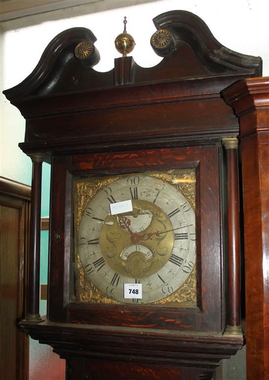 Oak thirty hour long case clock